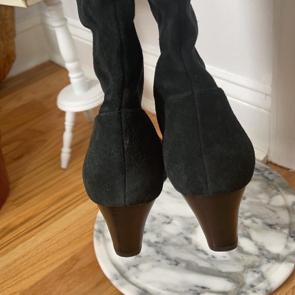 Suede under knee black boots - Picture 7 of 16
